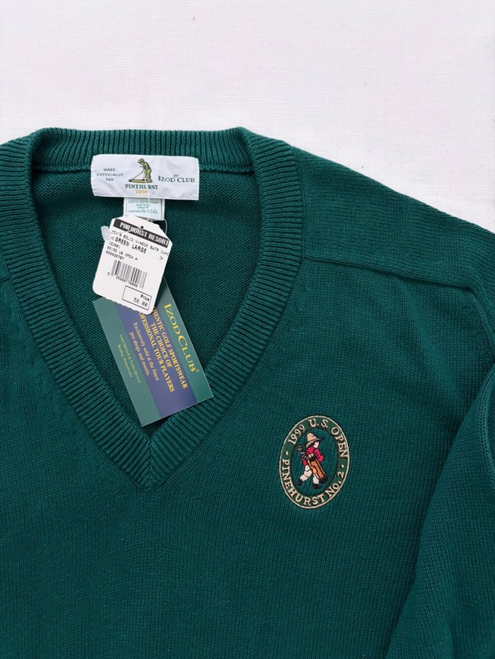 Izod Club Forest Green Pullover Sweater Pinehurst No. 2 1999